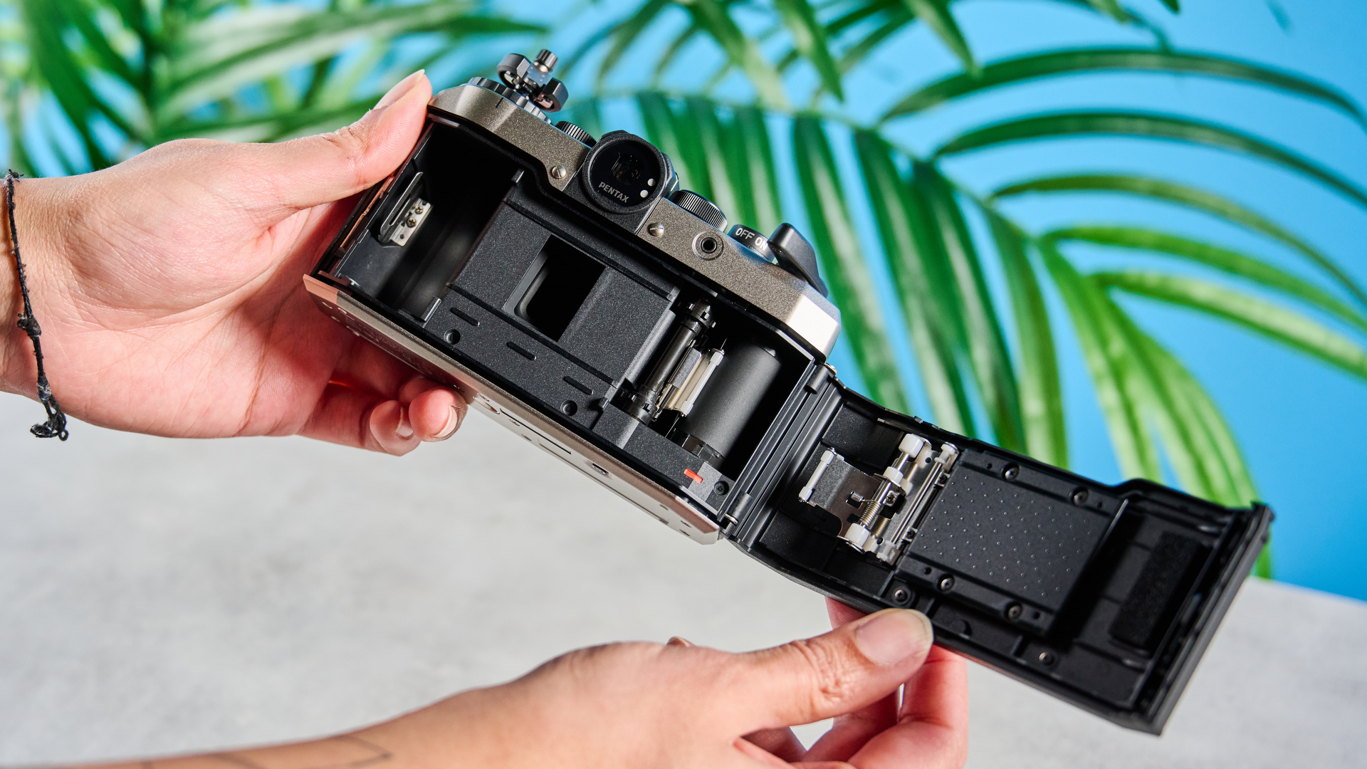 A Pentax 17 half-frame film camera