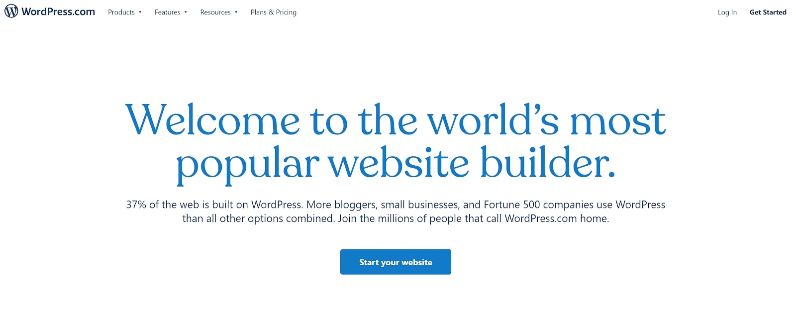 WordPress's homepage