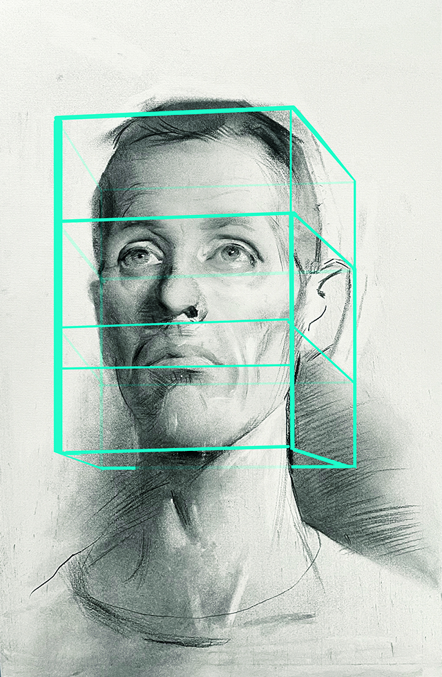 Figure drawing; a human head