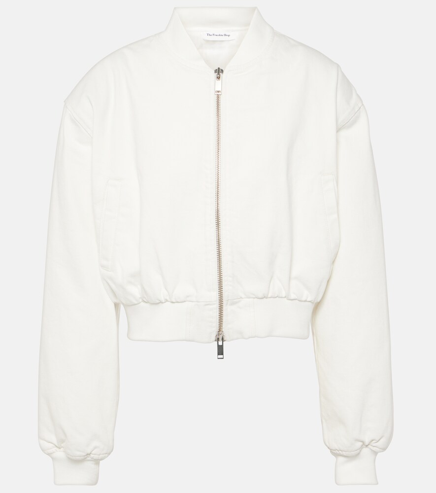 Micky Cropped Denim Bomber Jacket