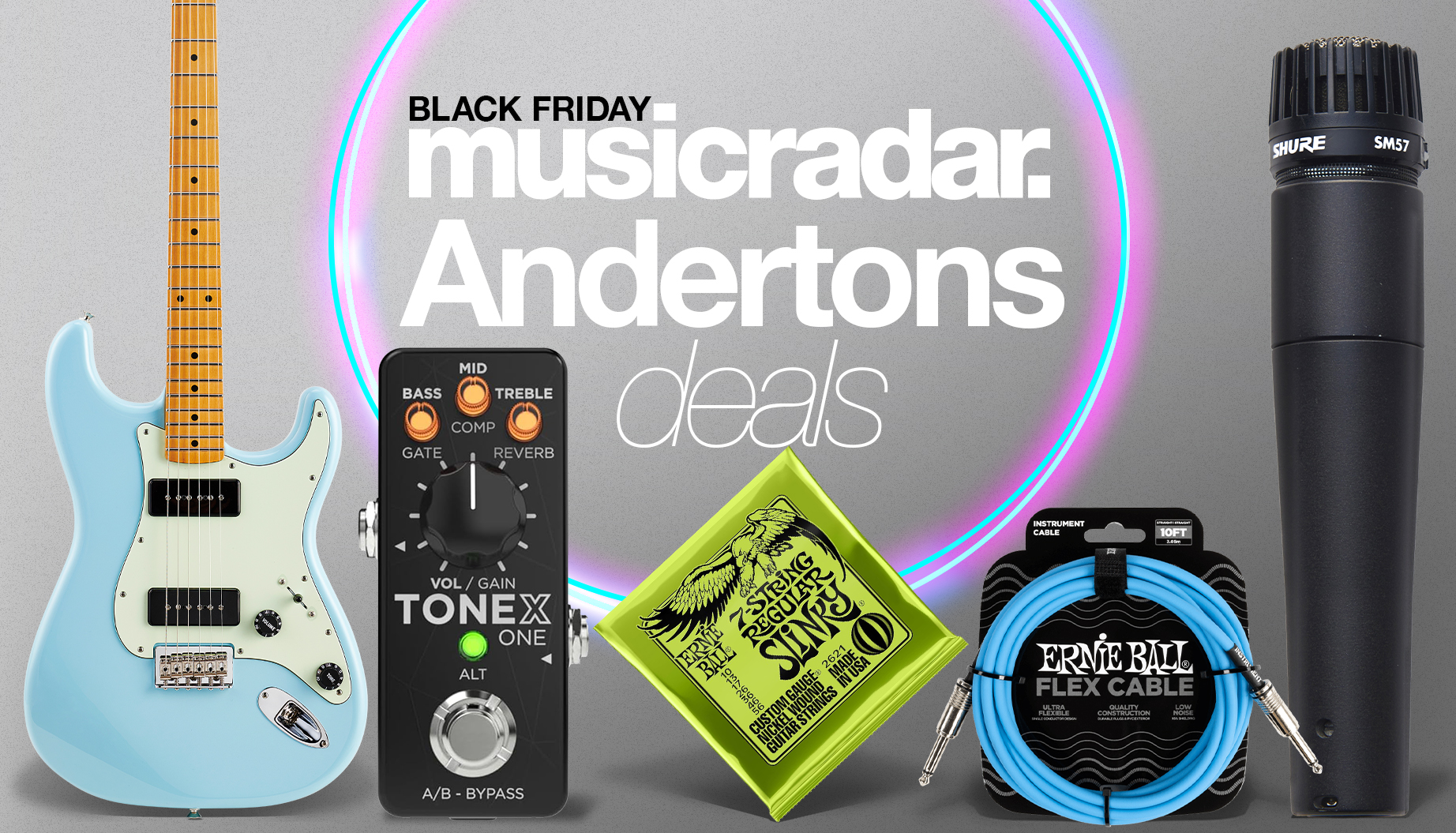 A selection of music gear