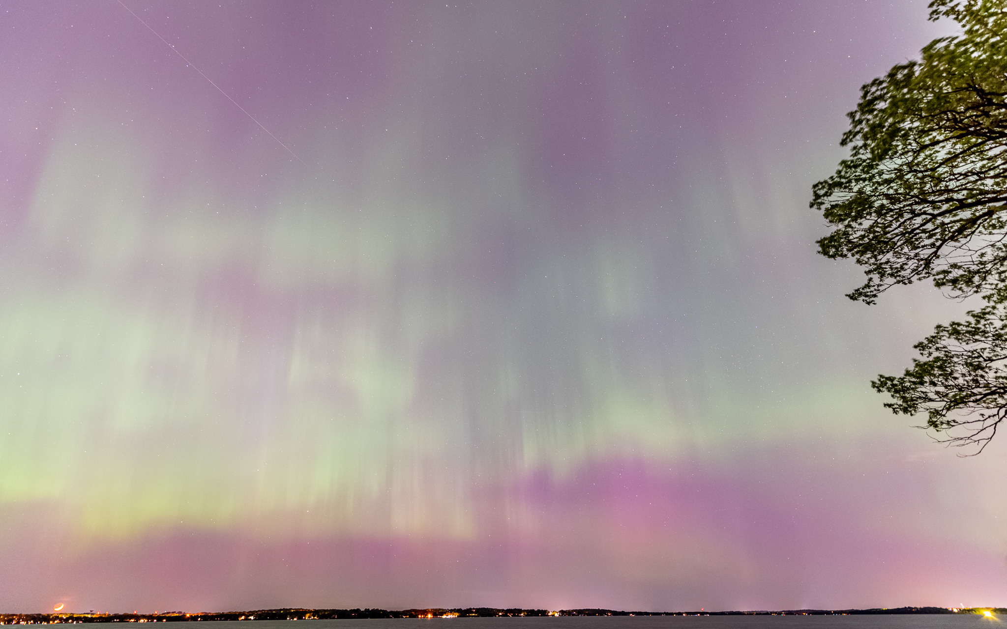 Northern lights over Madison, Wisconsin.