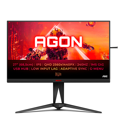 Product shot of AOC AGON AG275QZ, one of the best monitors for working from home