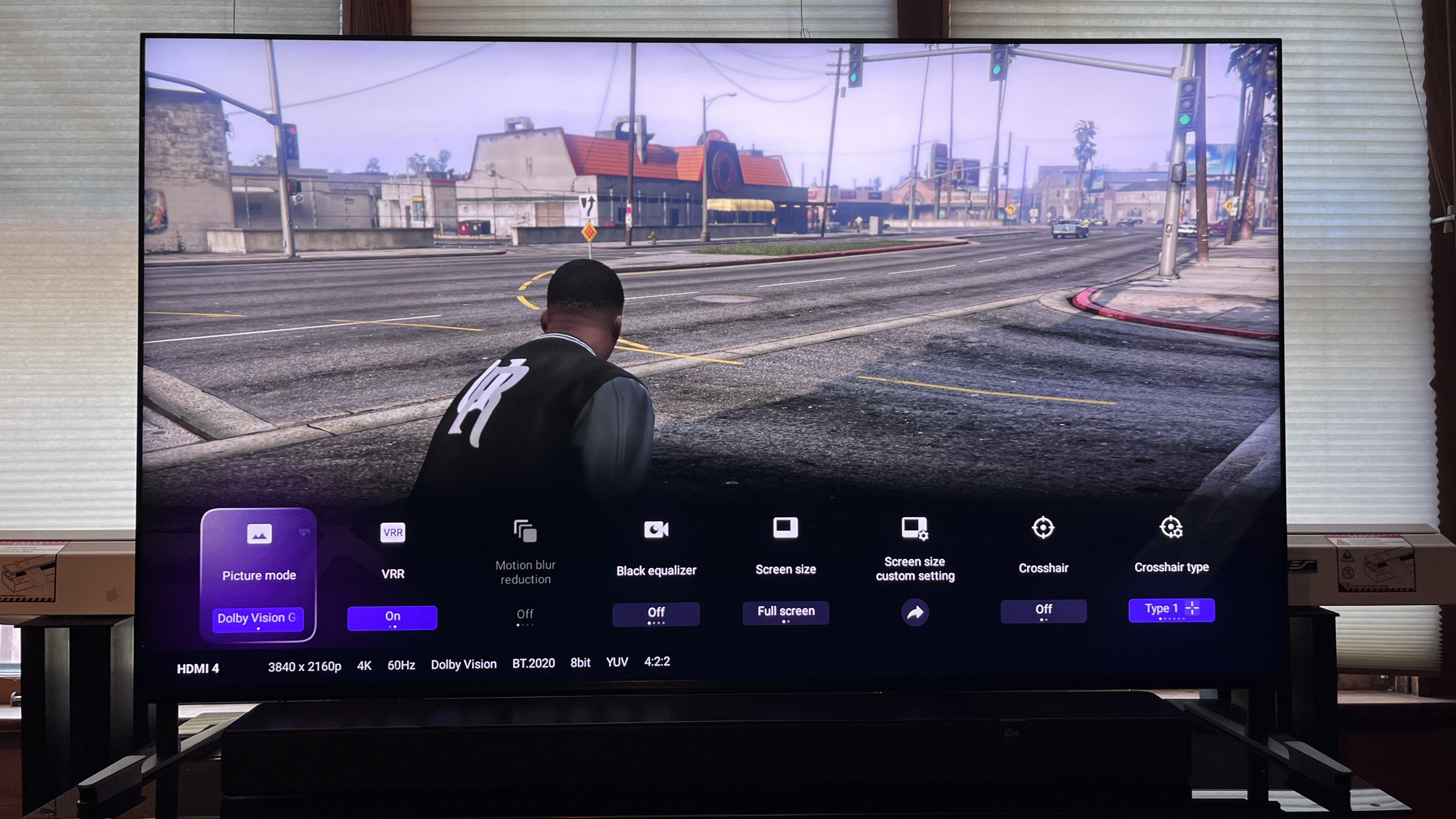 Sony Bravia 9 näyttämässä pelivalikkoa