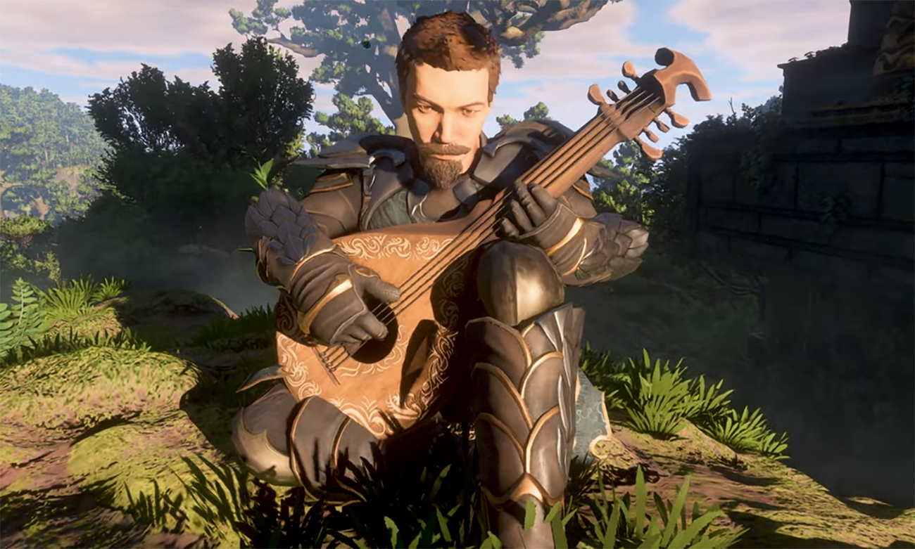 A fantasy character with a lute