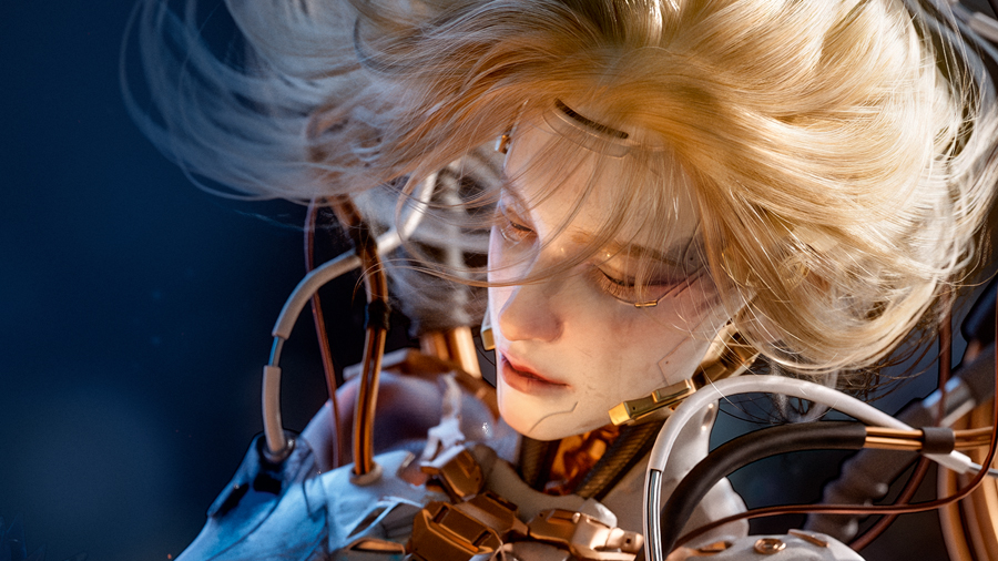 The cover art for ImagineFX, featuring a cybernetic woman