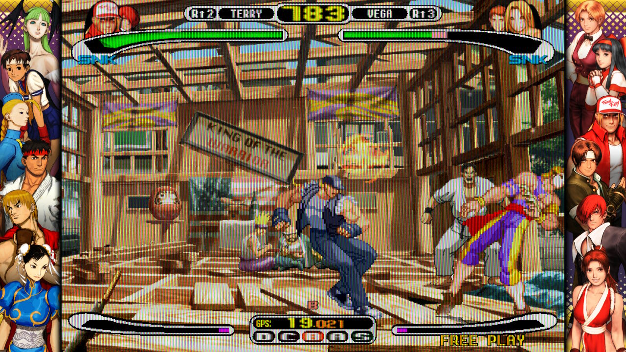 Capcom Fighting Collection 2 review; anime style game screens