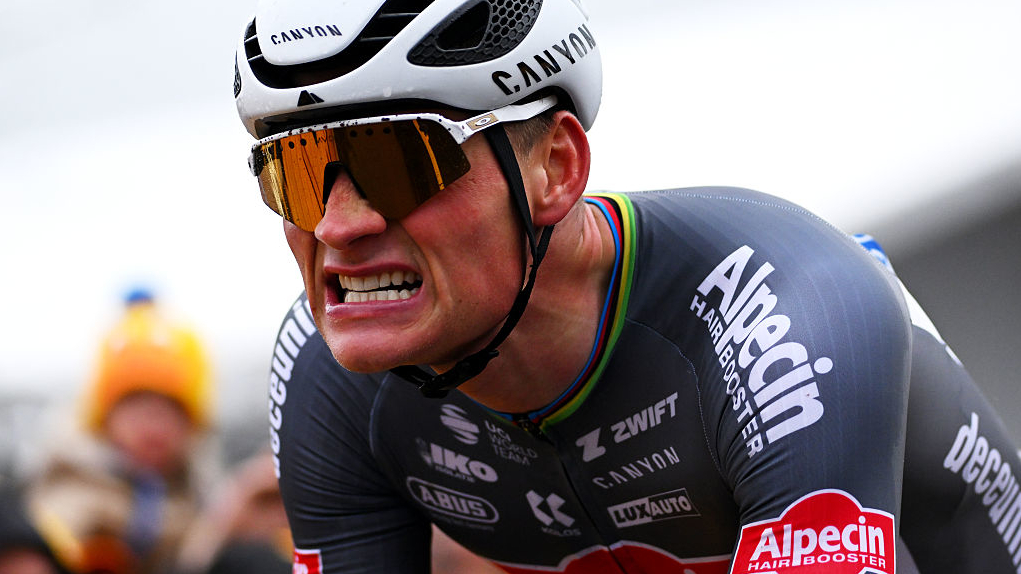 Mathieu Van Der Poel of Netherlands and Team Alpecin - Deceuninck celebrates at finish line as race winner during the 68th E3 Saxo Bank Classic - Harelbeke 2025 a 208.8km one day race from Harelbeke to Harelbeke #UCIWT on March 28, 2025