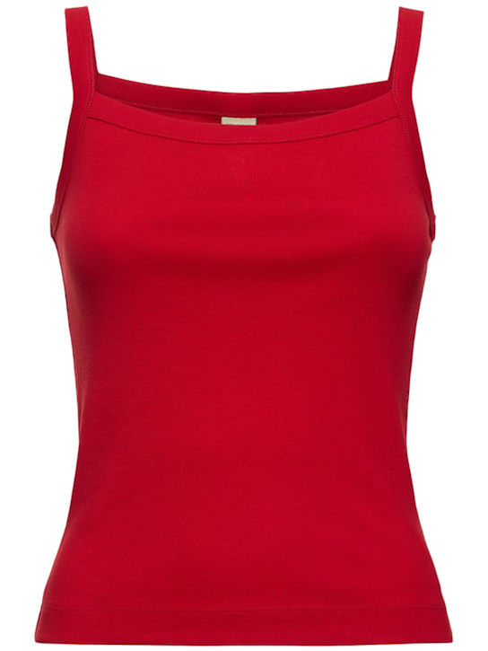May Cami Organic Cotton Rib Tank Top - Flore Flore - Women - Red - S