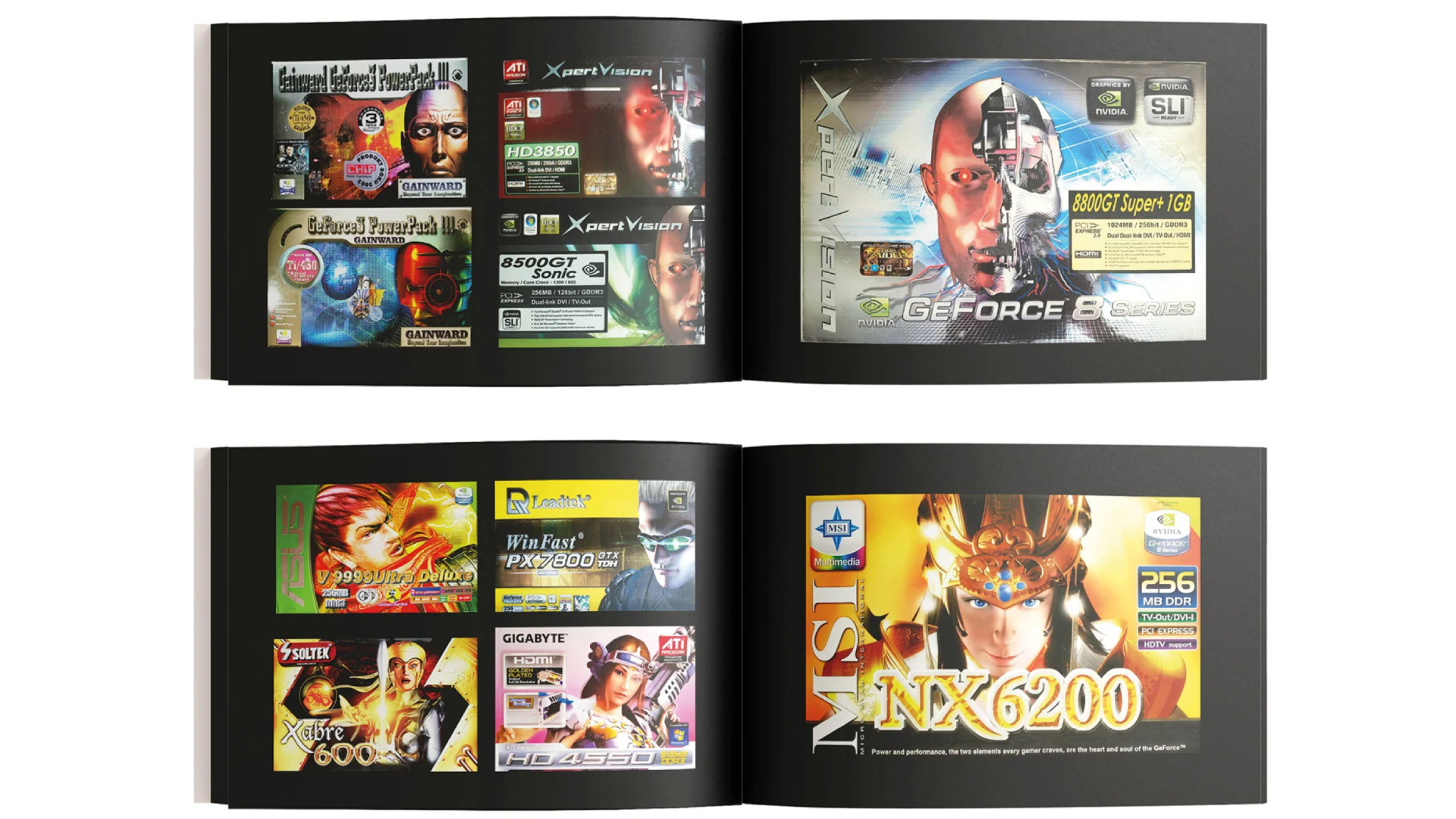 Pages examples of Overclocked: An Archive of Graphics Card Box Art