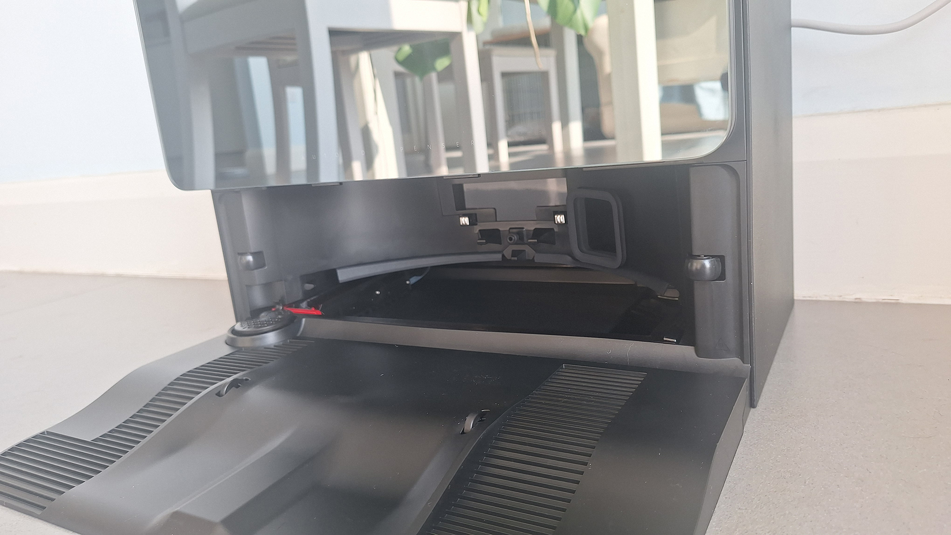 Inside the dock for Roborock Saros 10 robovac