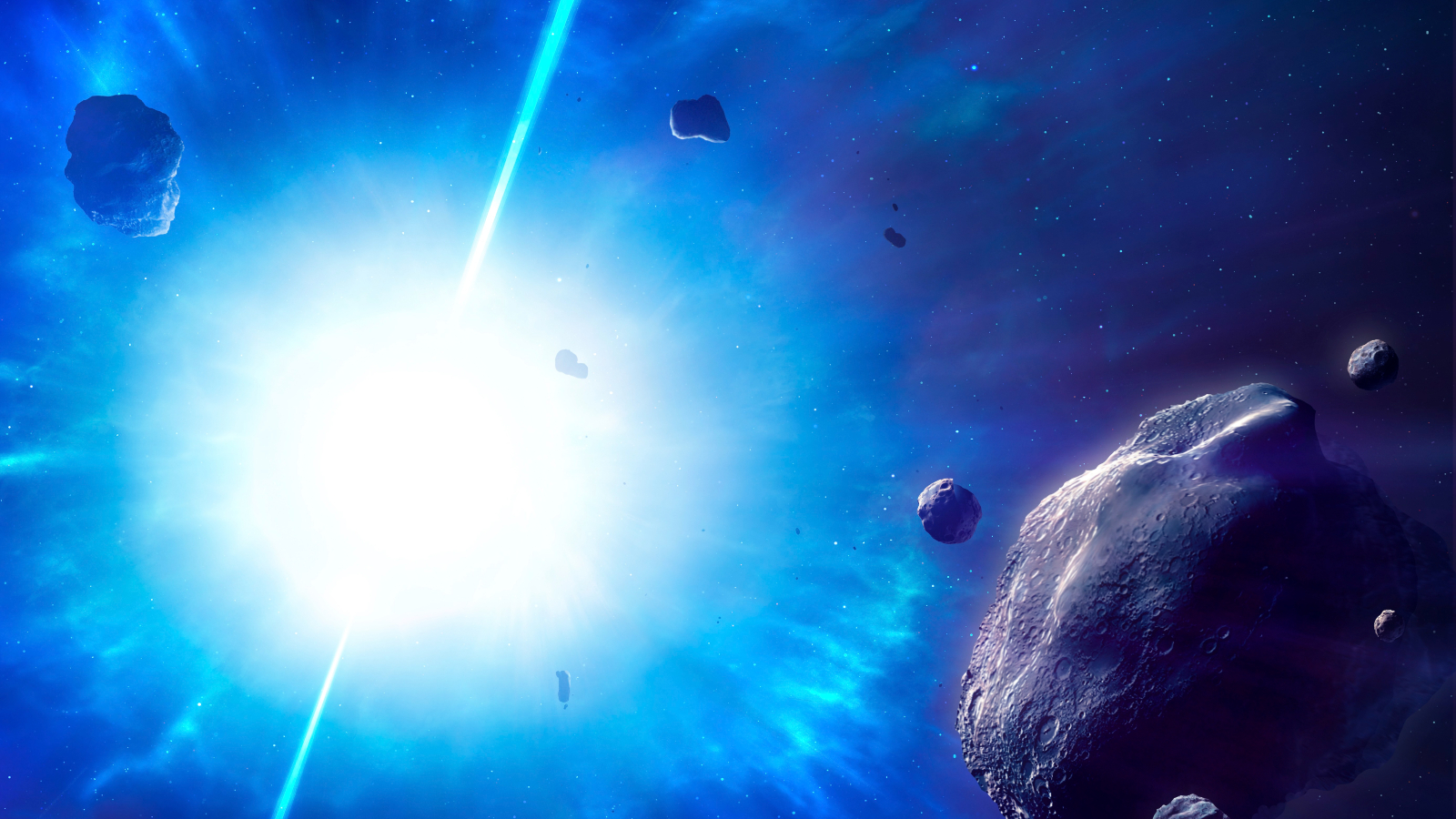 An artist&#039;s interpretation of asteroids orbiting a magnetar