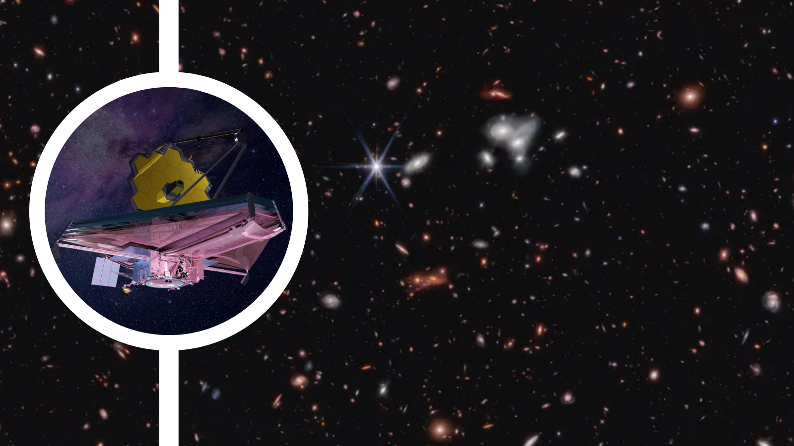 (Main) An image of the Extended Groth Strip as seen by the JWST (inset)