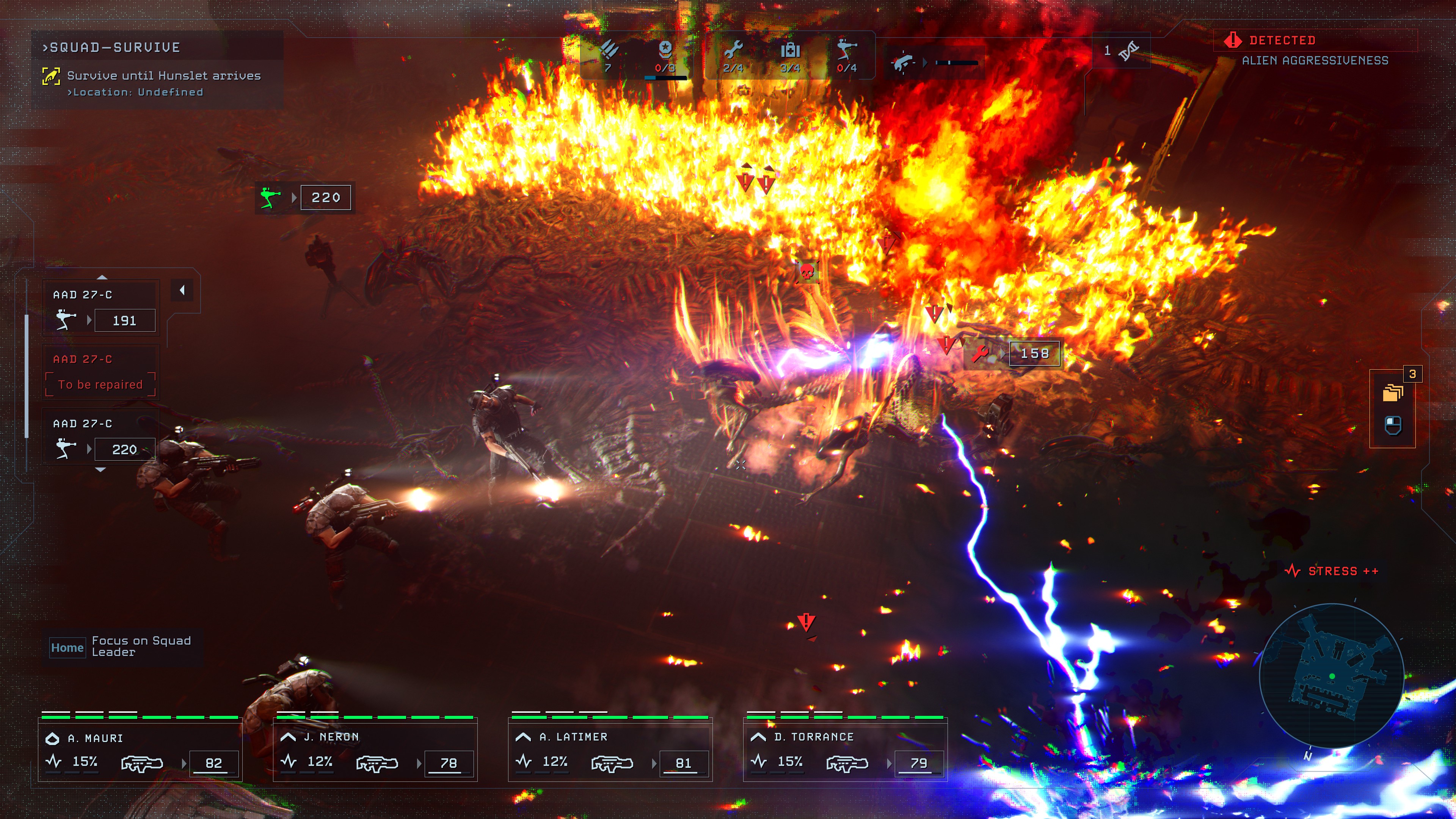 Everything is on fire in Aliens: Dark Descent