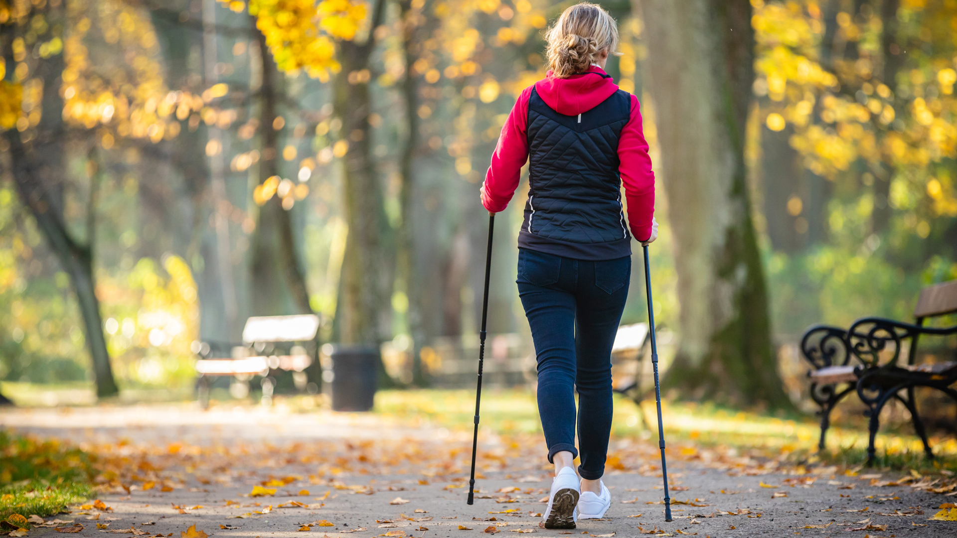image shows woman walking