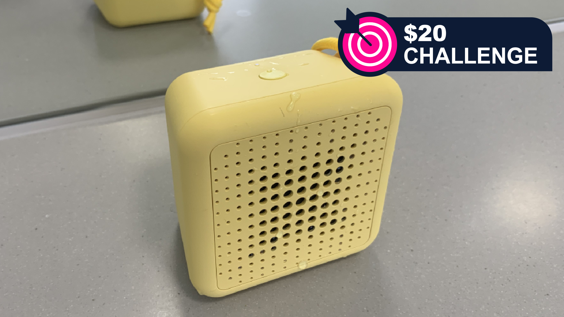 IKEA Vappeby speaker on grey background