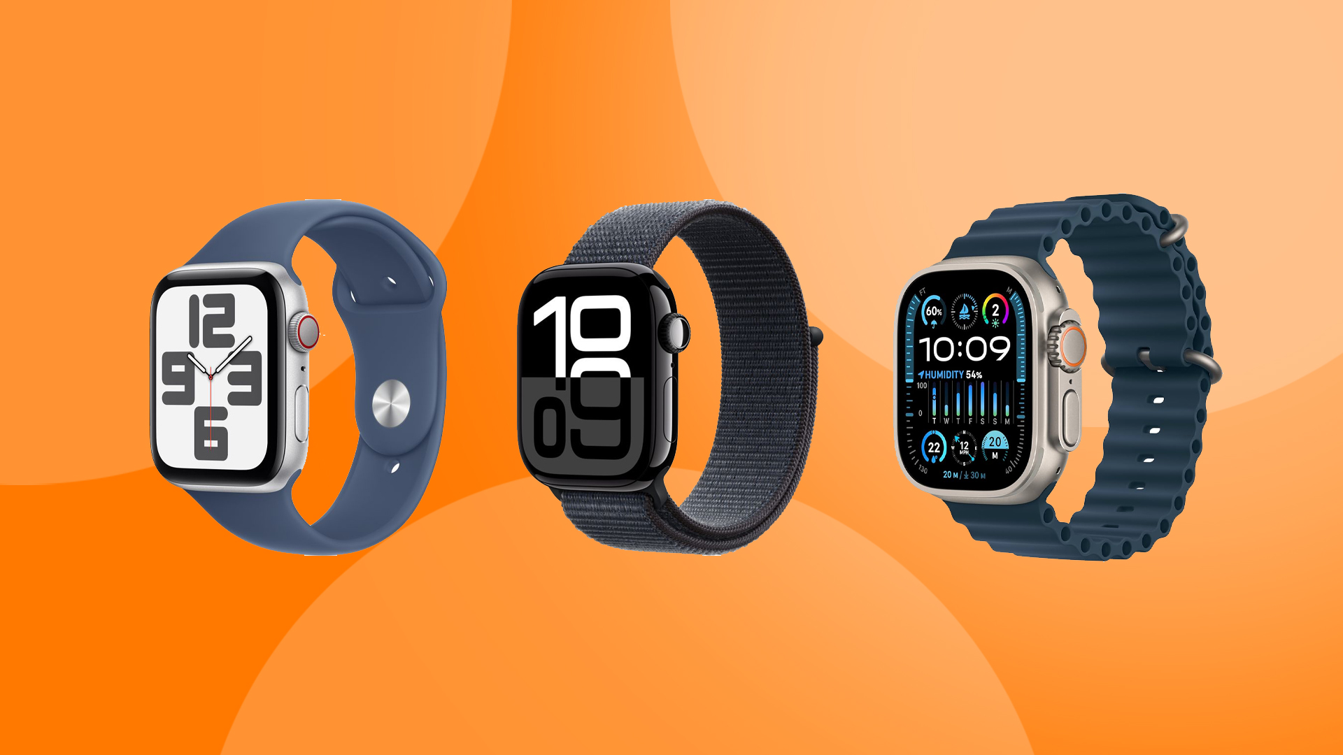 Apple Watch generations - three Apple Watches side by side