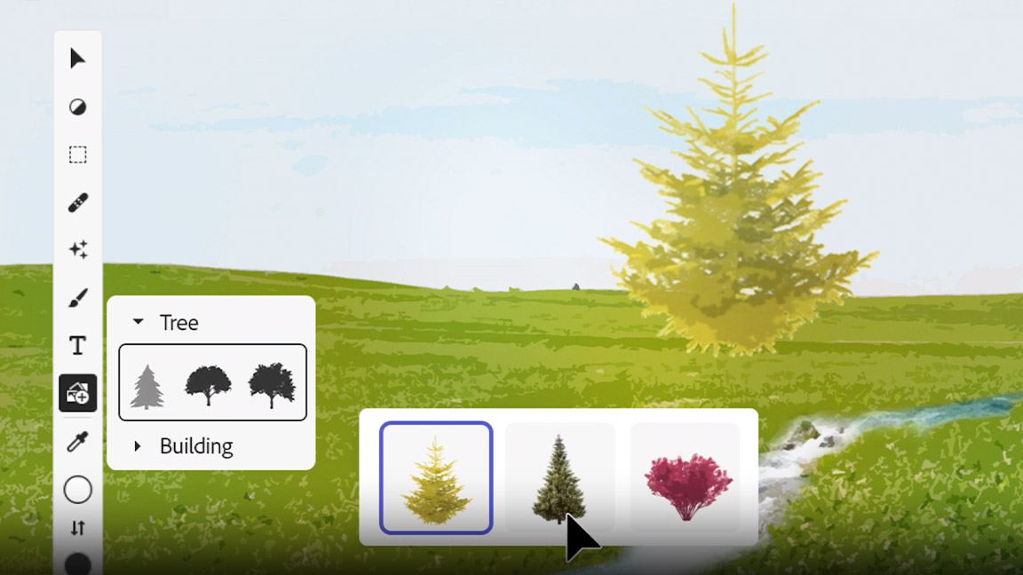 Adobe Firefly explained; selecting a tree