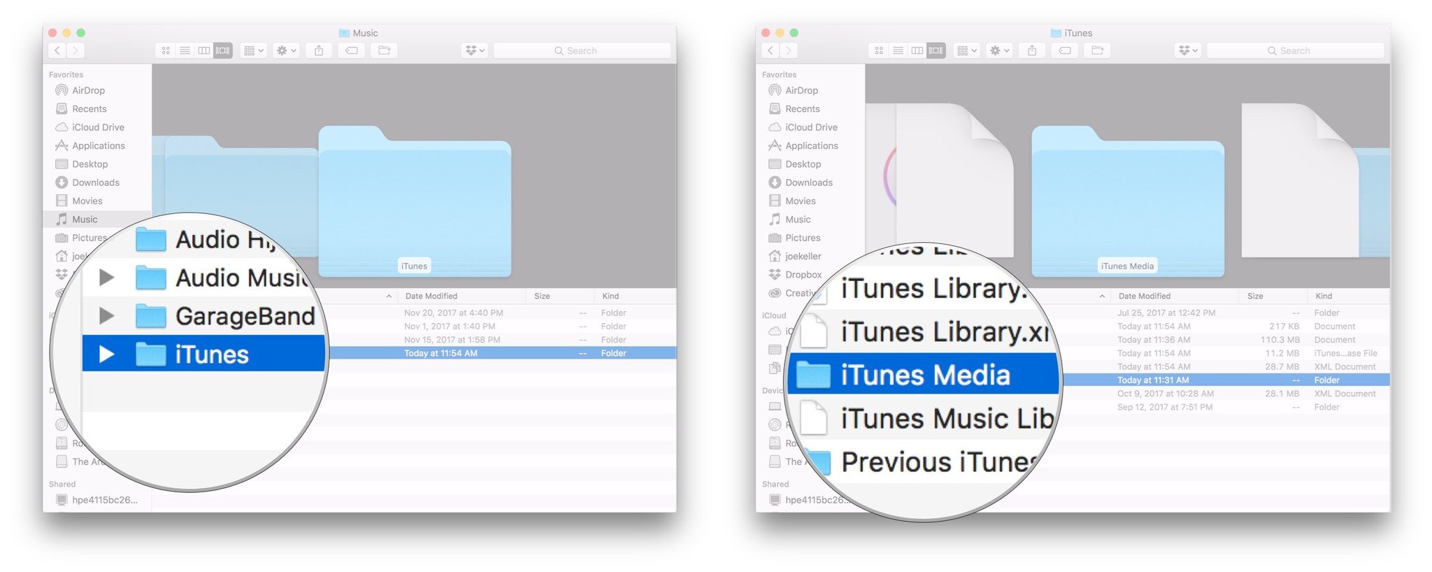 Double-click iTunes and iTunes Media