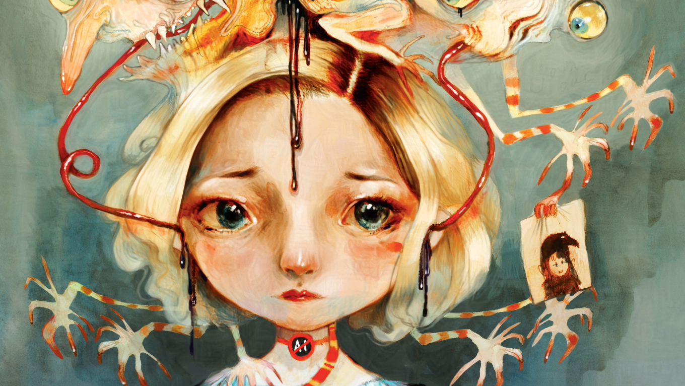 A stylised female face