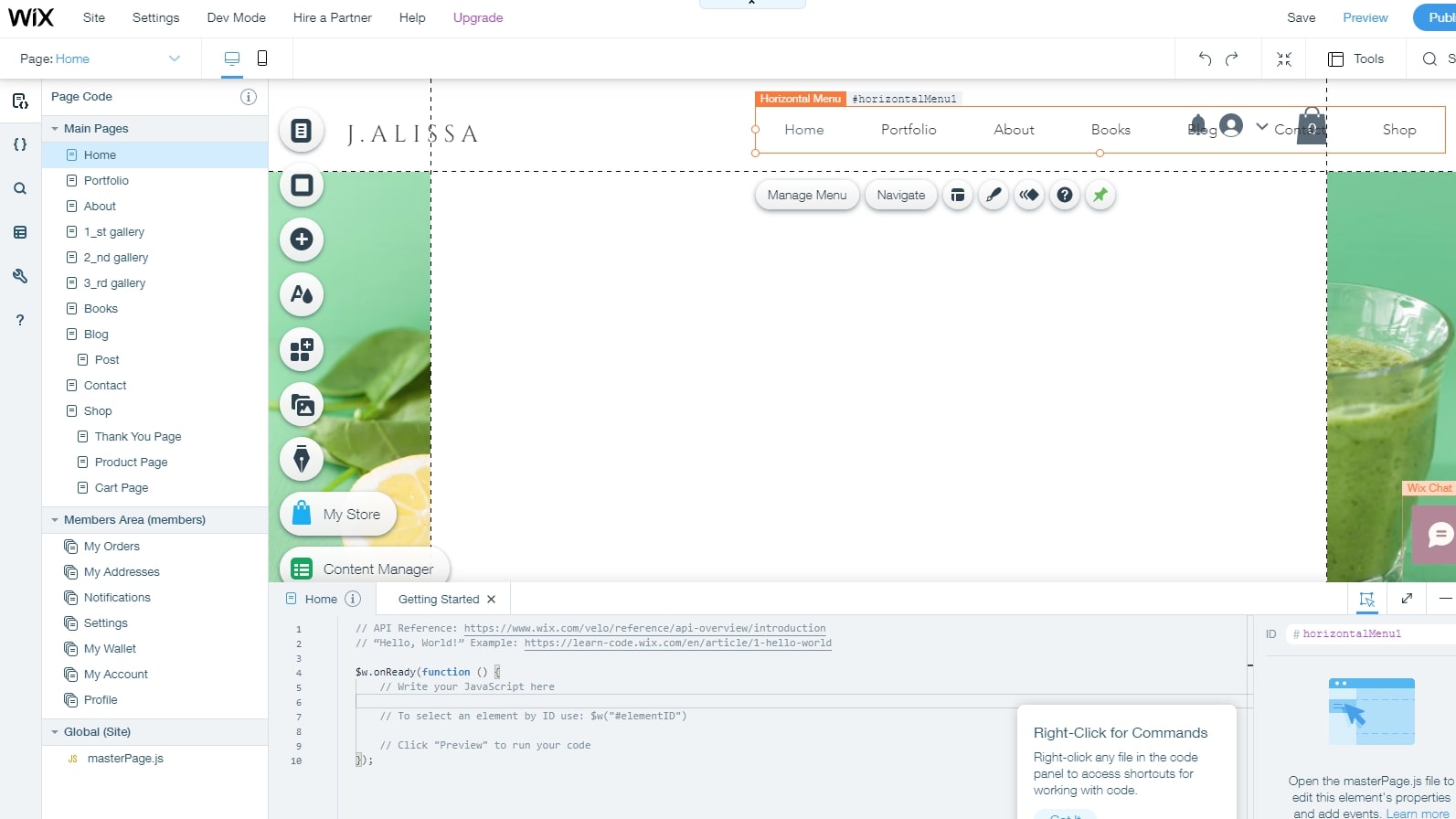 Wix's Velo Dev Mode demonstrated