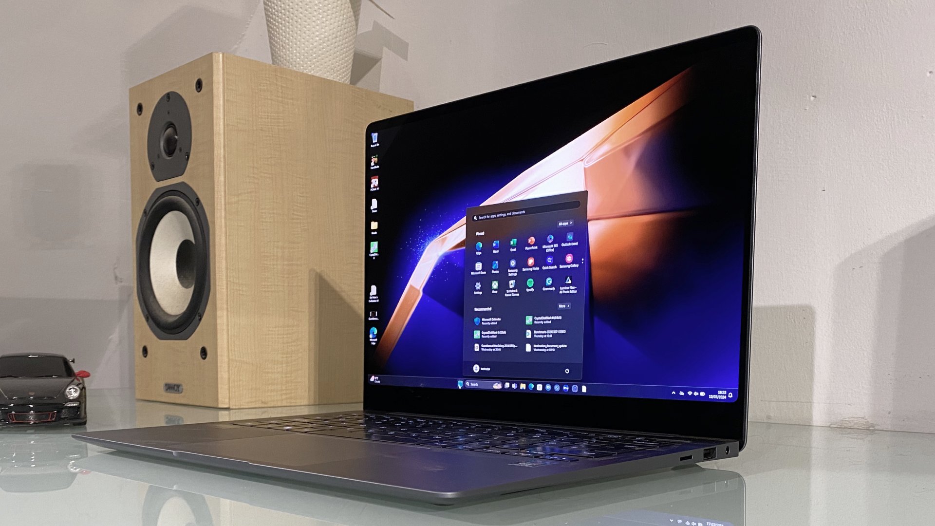 Samsung Galaxy Book4 Pro in use on a desk showing the screen