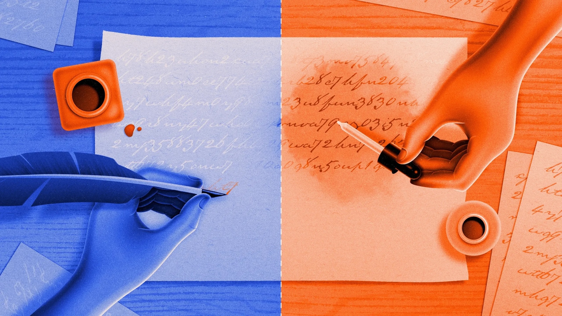 an illustration of a person decoding invisible ink