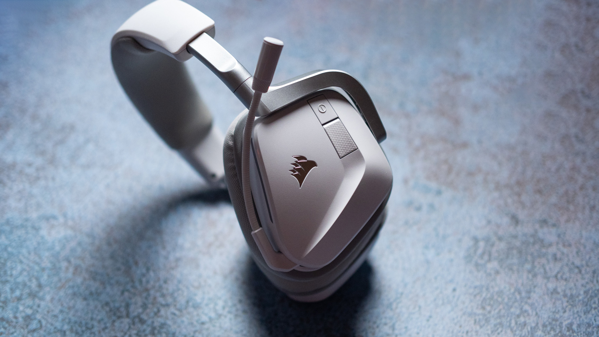 Corsair Void Wireless V2 gaming headset on a blue colorful background