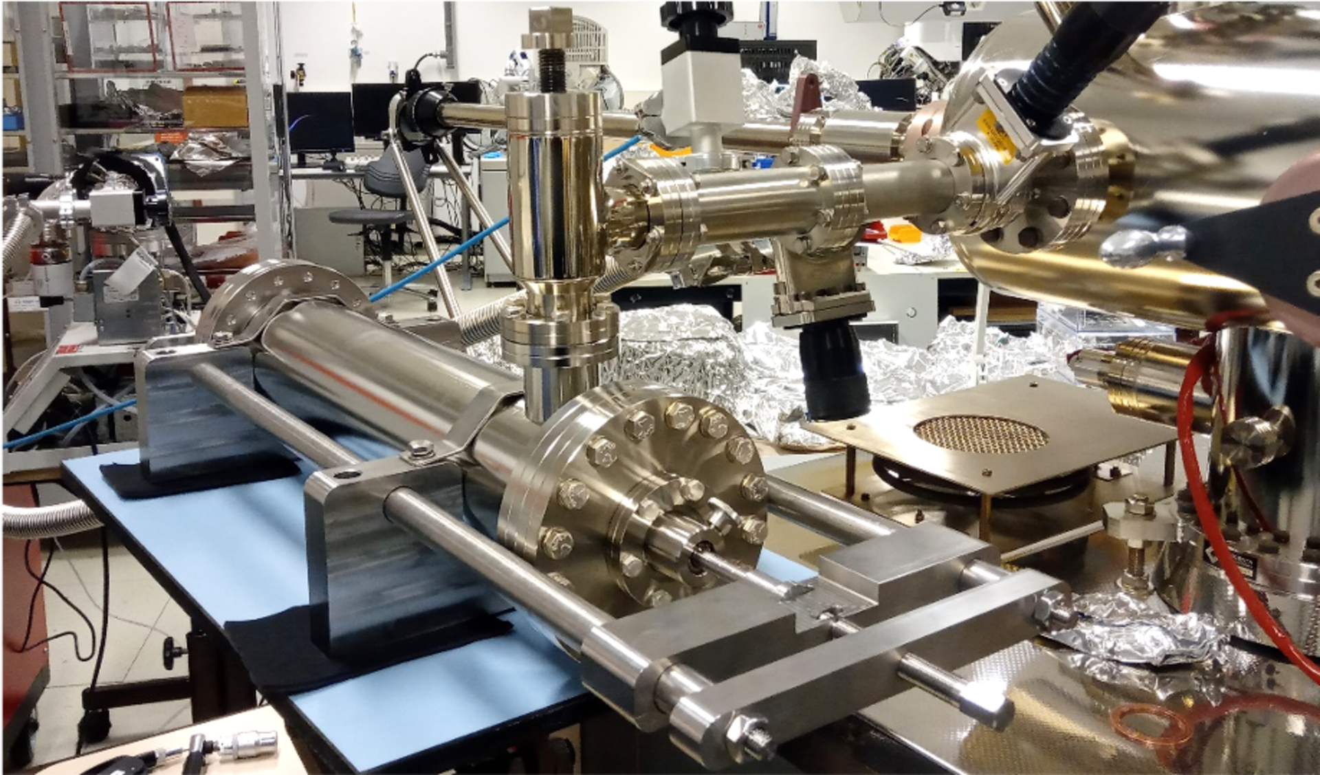 A photo of the 'Apollo can opener' that scientists will use to pierce a 50-year-old container of lunar soul this month.